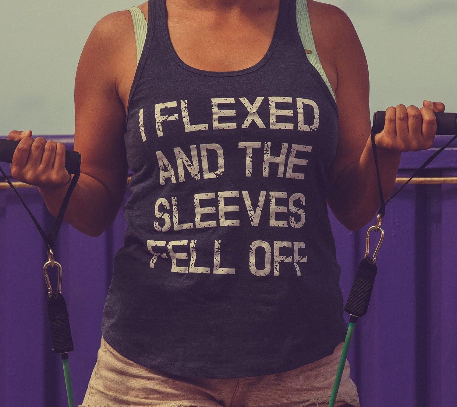 imageCrazy Dog Mens I Flexed and The Sleeves Fell Off Tank Top Funny Gym Workout TeeRed