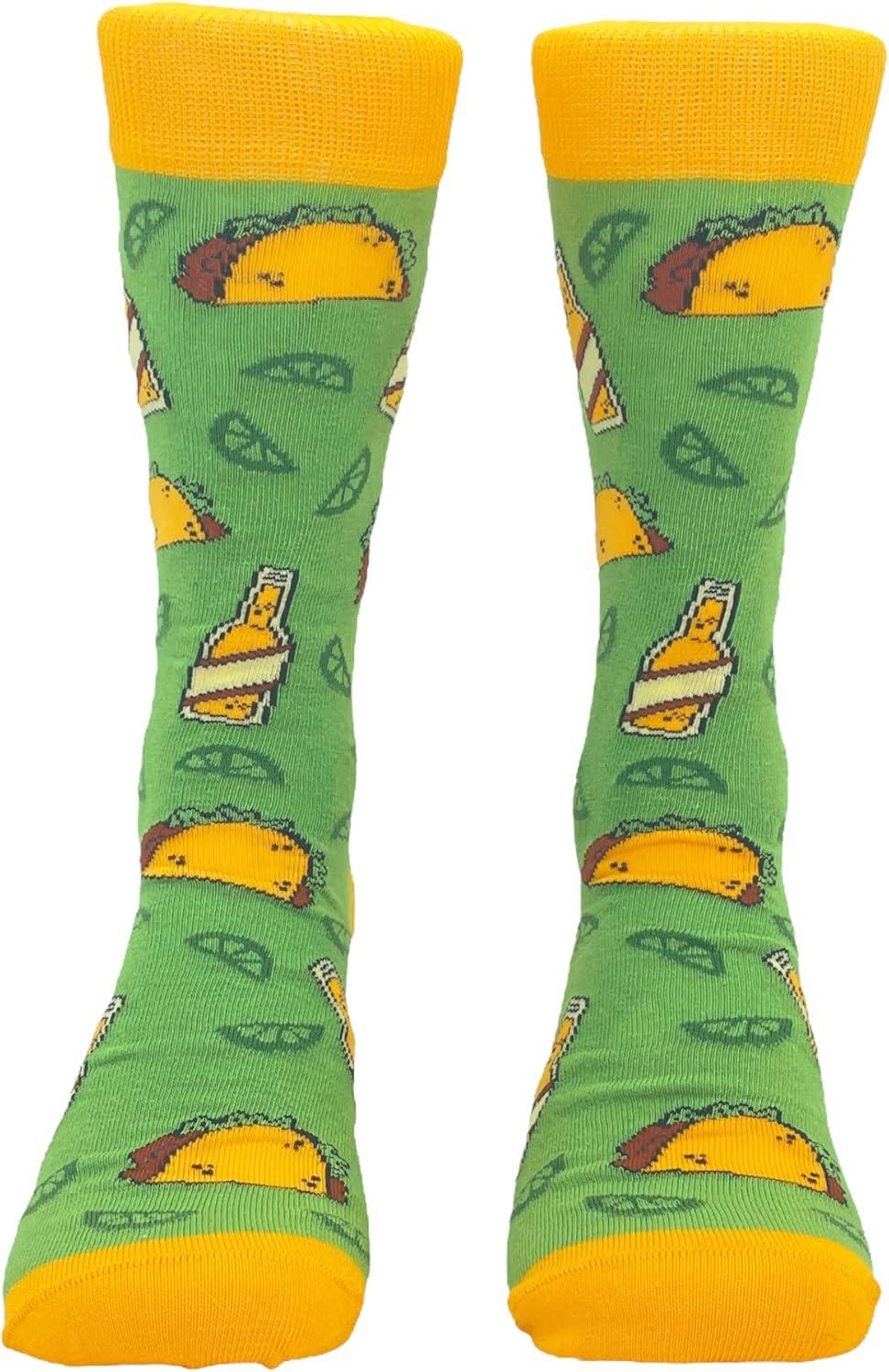 imageCrazy Dog TShirts Mens Funny Taco Socks With Awesome Graphics for MenTaco 4 Pack