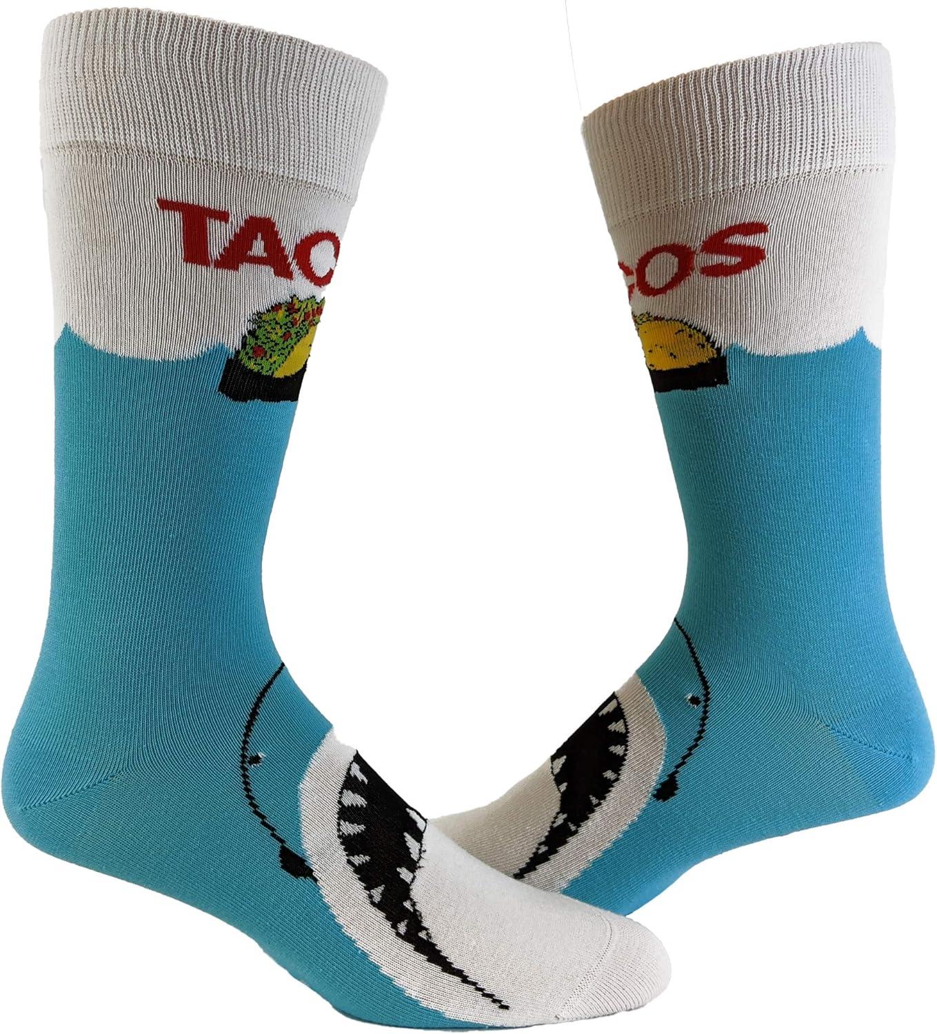 imageCrazy Dog TShirts Mens Funny Taco Socks With Awesome Graphics for MenTaco Shark