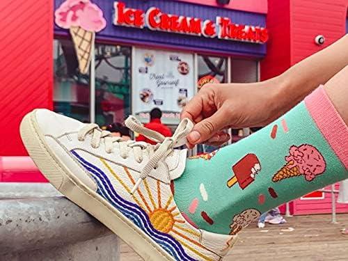 imageCrazy Dog TShirts Youth Funny Food Socks Delicious Eating Treat Novelty Snack Footwear for Kids4pack