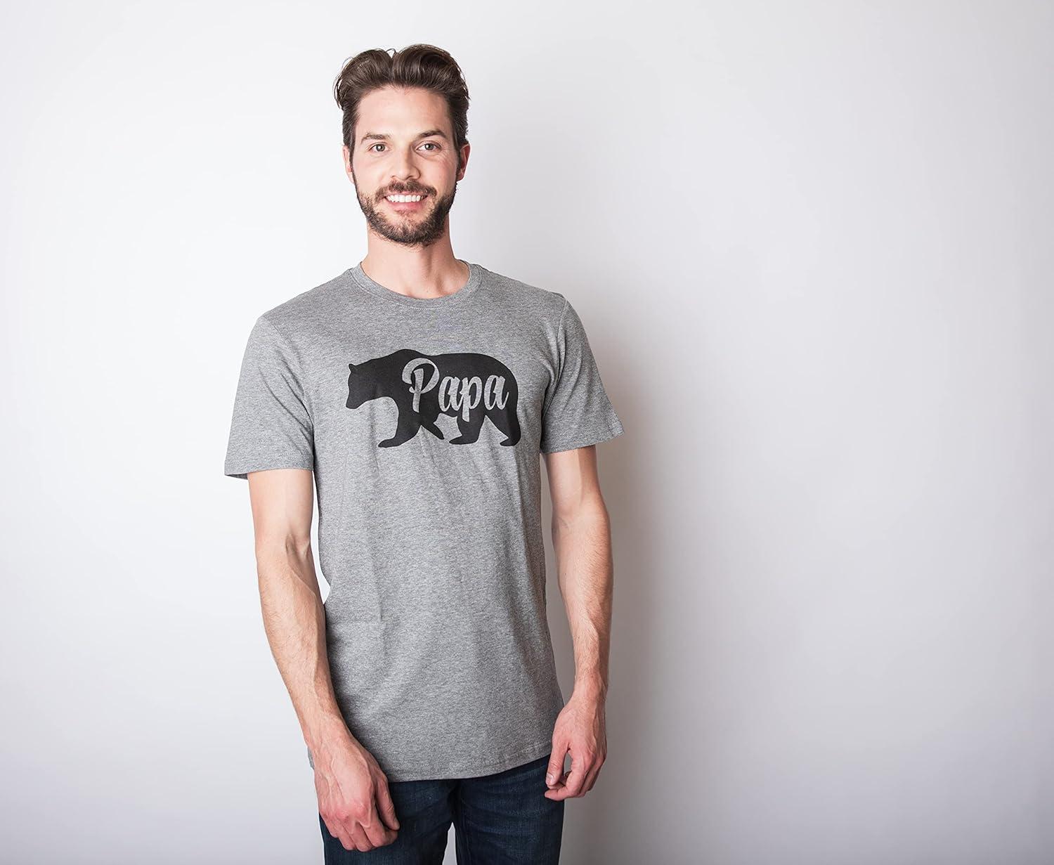 imageFunny Animal Dad T Shirts The Best Bucking Papa Bear Tees for DadasaurusDark Heather Grey Papa Bear