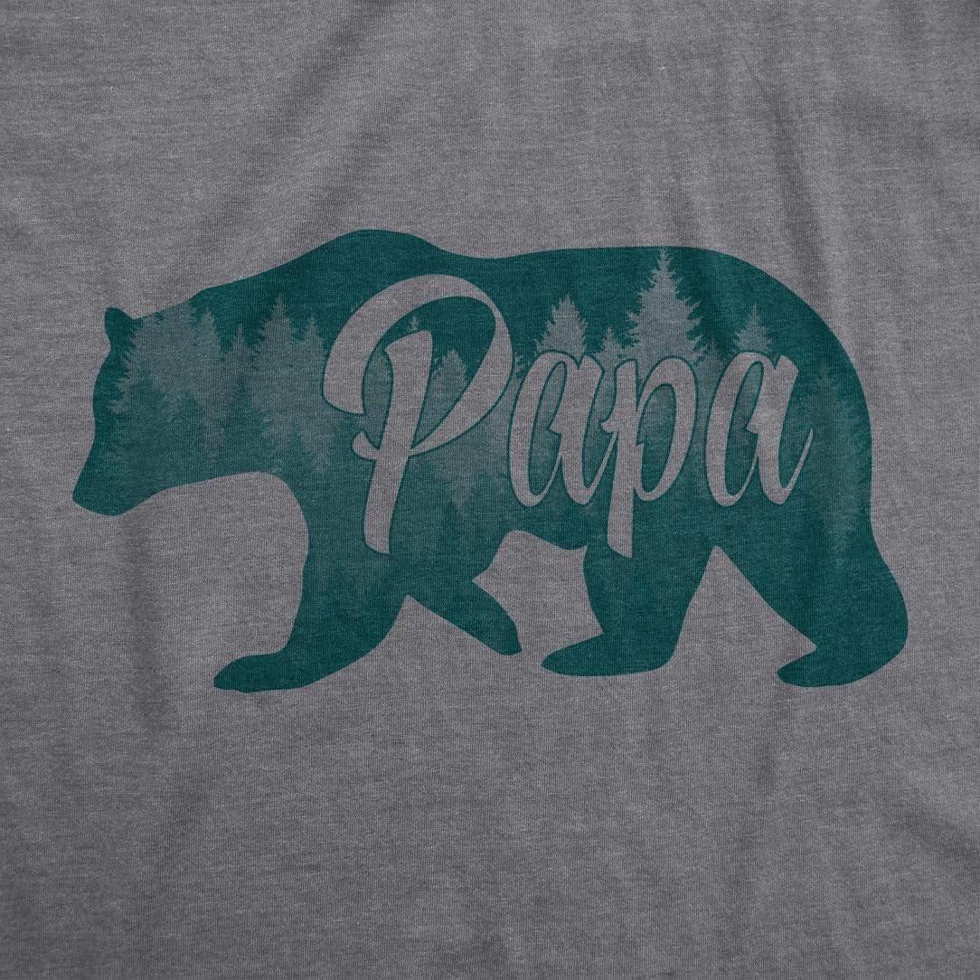 imageFunny Animal Dad T Shirts The Best Bucking Papa Bear Tees for DadasaurusDark Heather Grey Trees