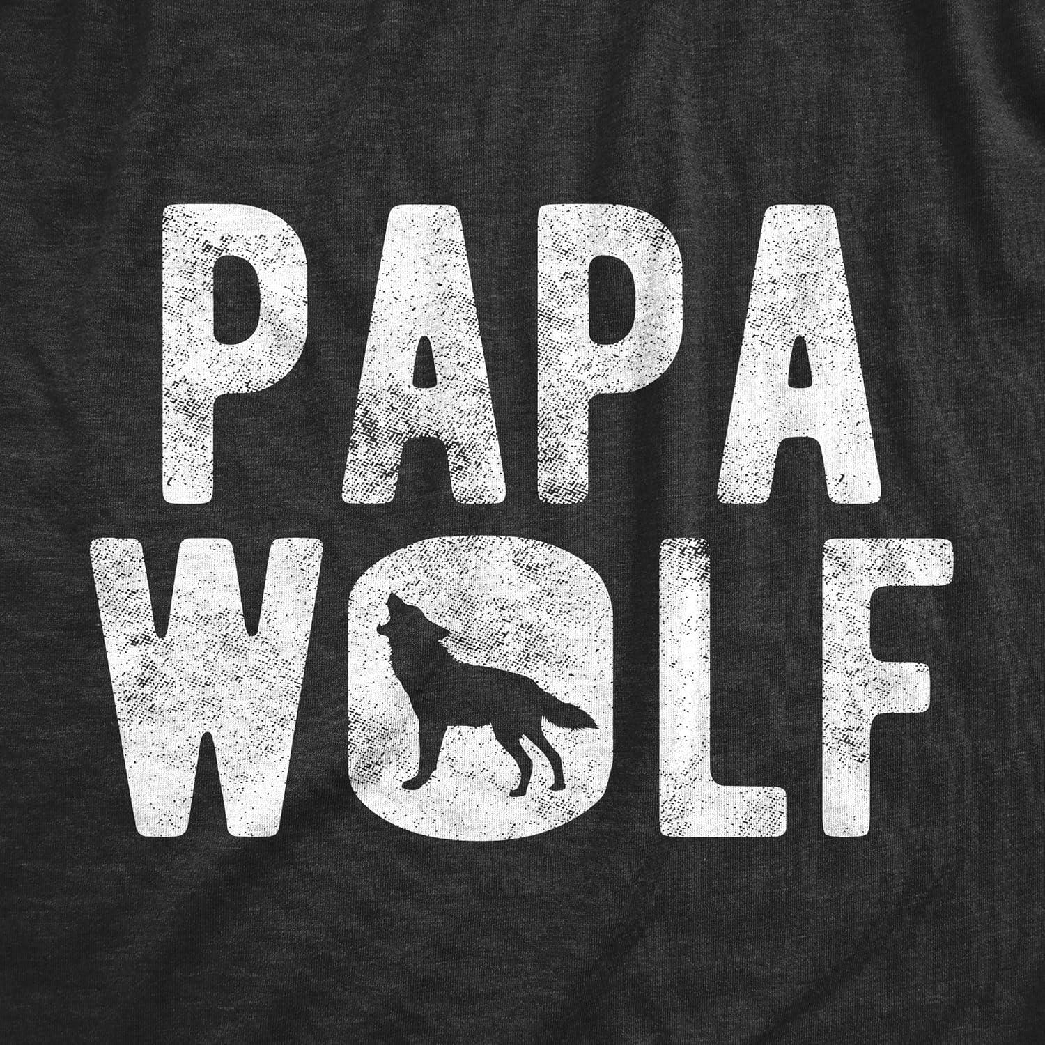 imageFunny Animal Dad T Shirts The Best Bucking Papa Bear Tees for DadasaurusHeather Black Papa Wolf