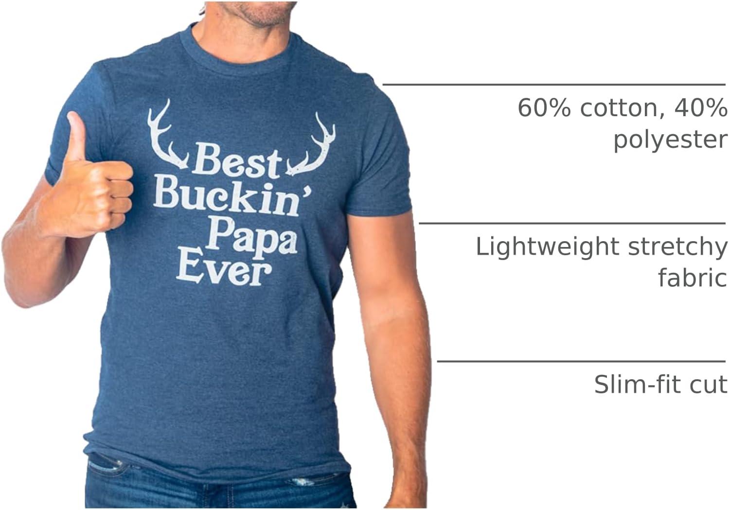 imageFunny Animal Dad T Shirts The Best Bucking Papa Bear Tees for DadasaurusHeather Navy Buckin Papa