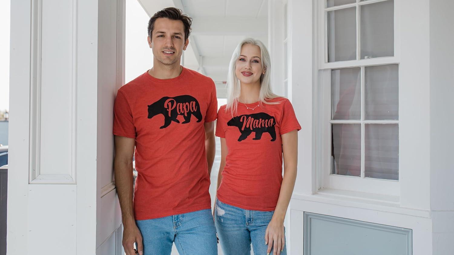 imageFunny Animal Dad T Shirts The Best Bucking Papa Bear Tees for DadasaurusHeather Red Papa Bear