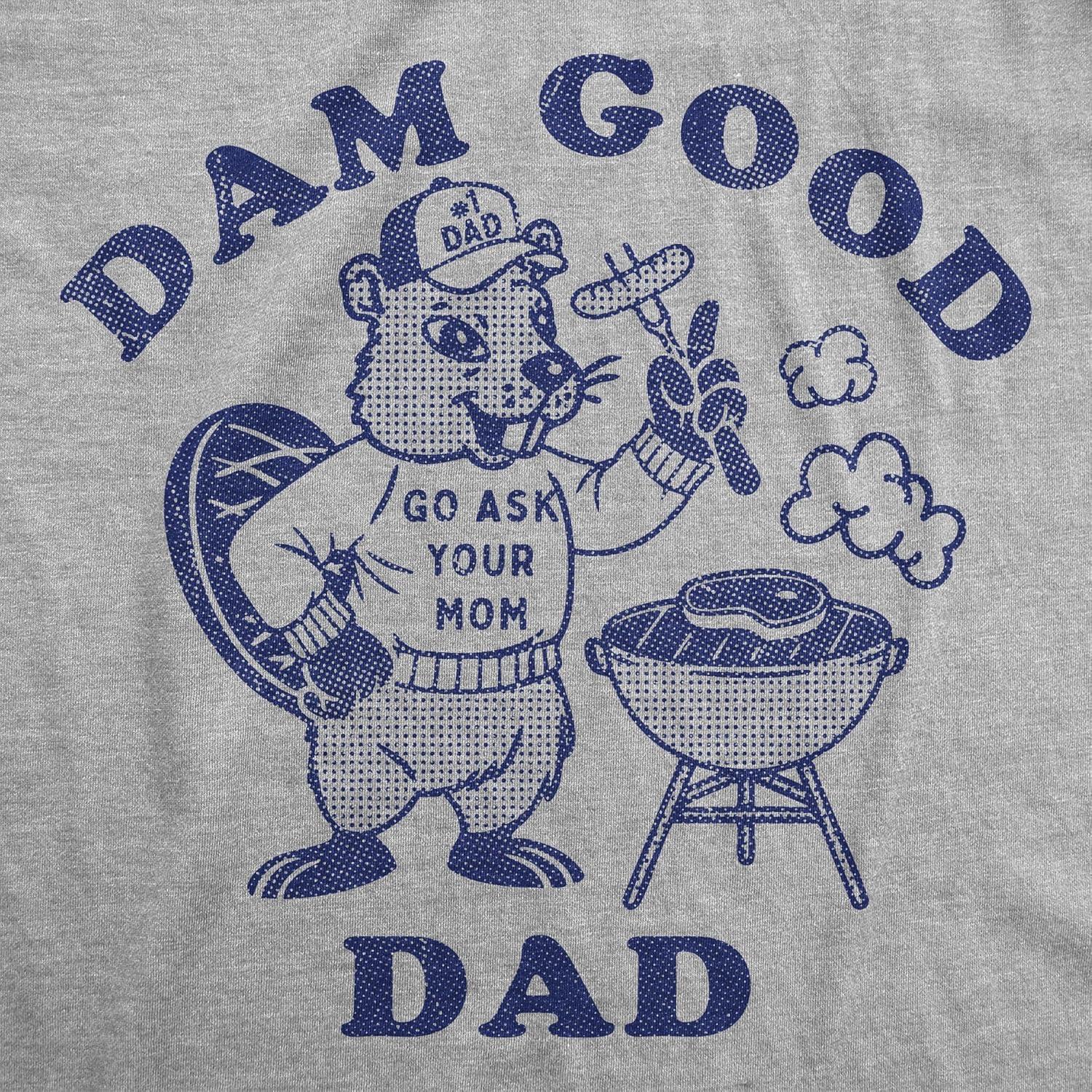 imageFunny Animal Dad T Shirts The Best Bucking Papa Bear Tees for DadasaurusLight Heather Grey Dam Good Dad