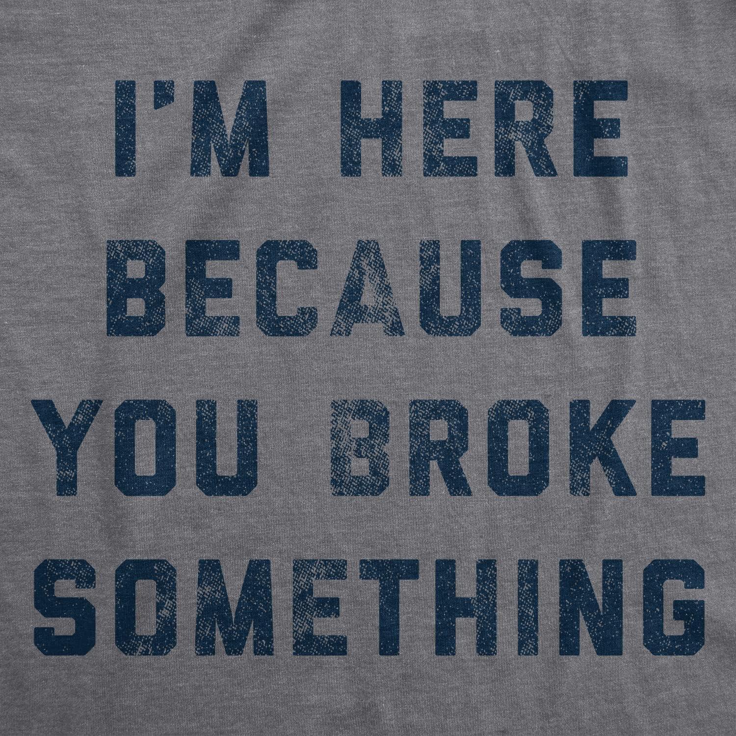 imageFunny Dad Shirts for Handyman Lawn and Garage Tees for Fathers Day Mechanic Shirts for DadsDark Heather Grey Broke Something