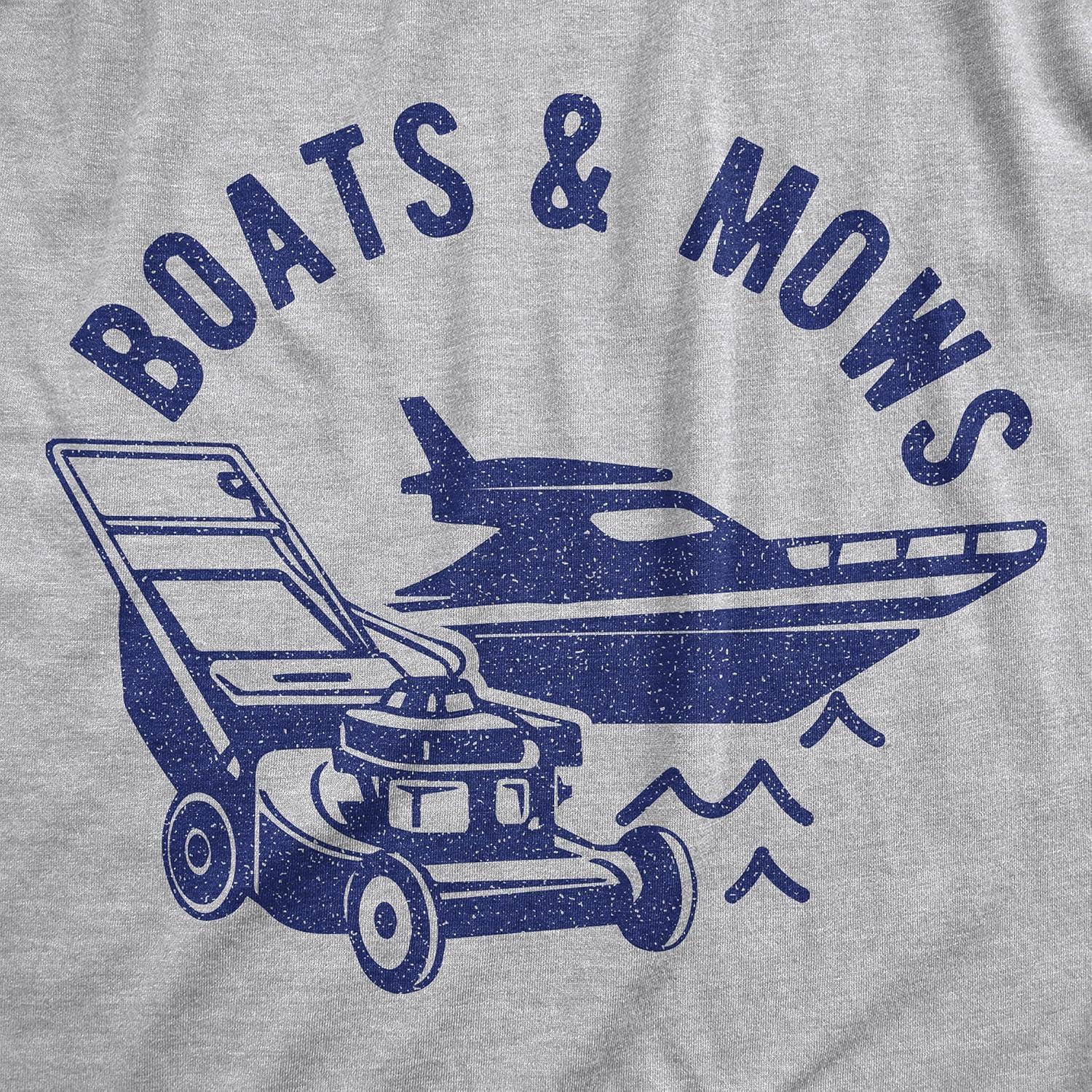 imageFunny Dad Shirts for Handyman Lawn and Garage Tees for Fathers Day Mechanic Shirts for DadsLight Heather Grey Boats and Mows