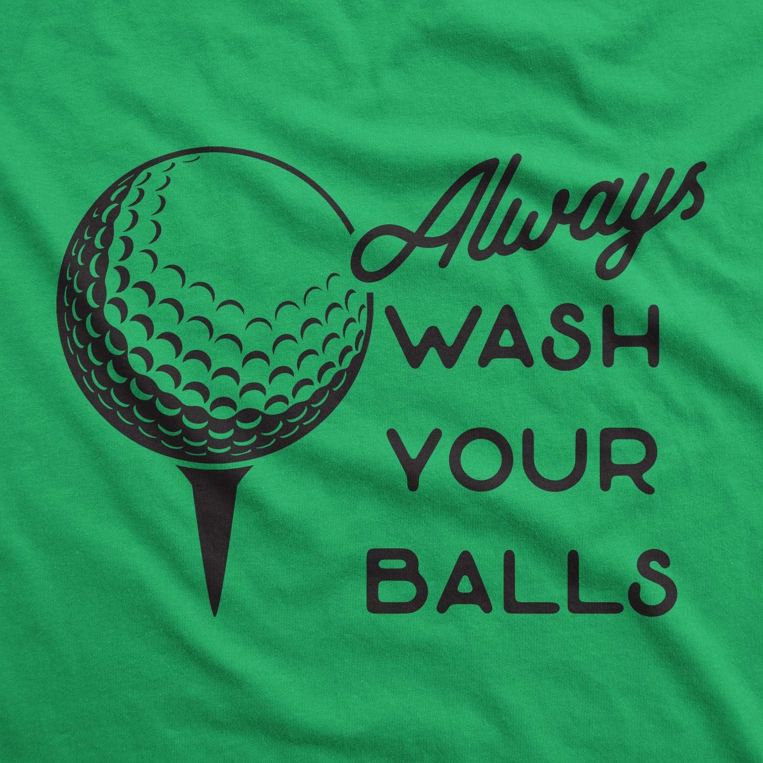 imageFunny Mens Golfing T Shirts Best Dad by Par and Other Graphic Golf Tees for DadsHeather Green Wash Your Balls