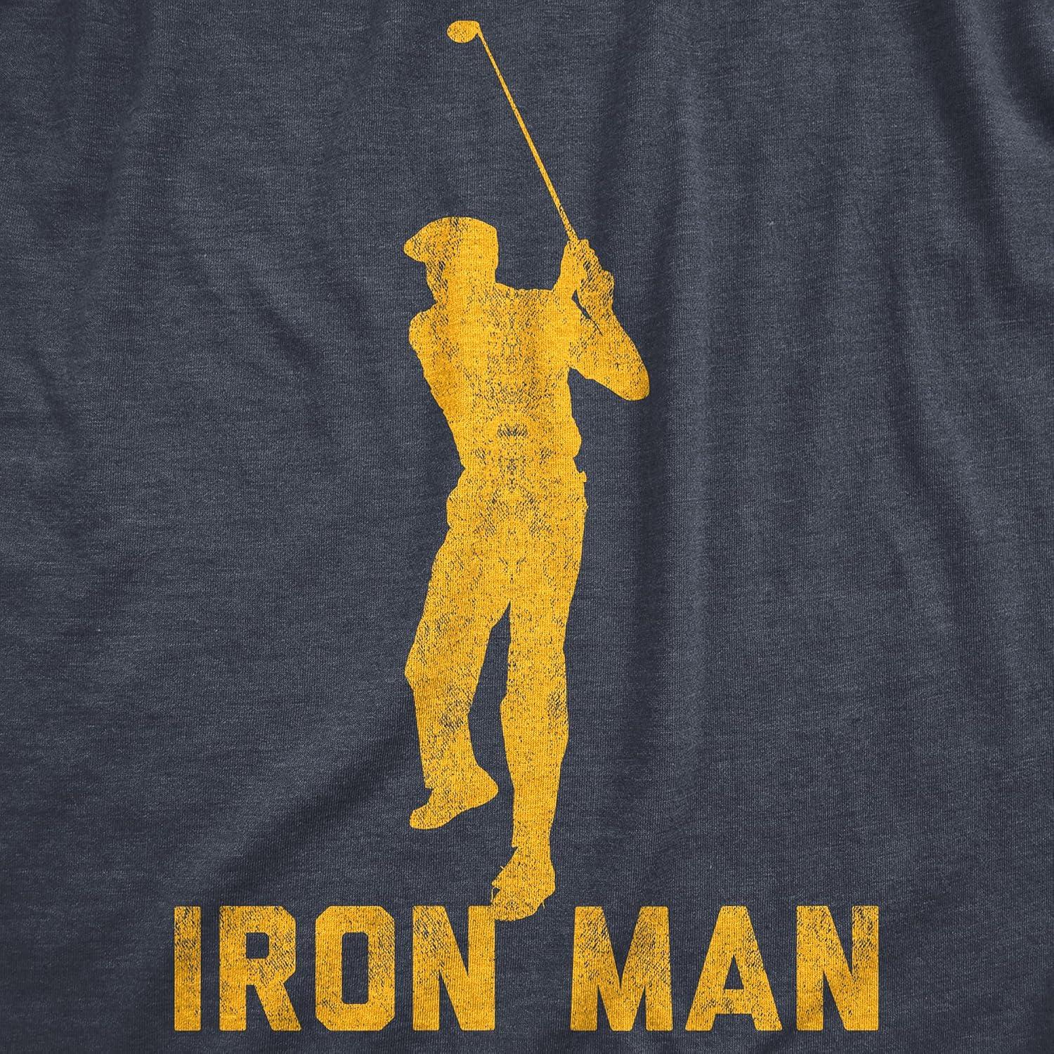 imageFunny Mens Golfing T Shirts Best Dad by Par and Other Graphic Golf Tees for DadsHeather Navy Iron Man