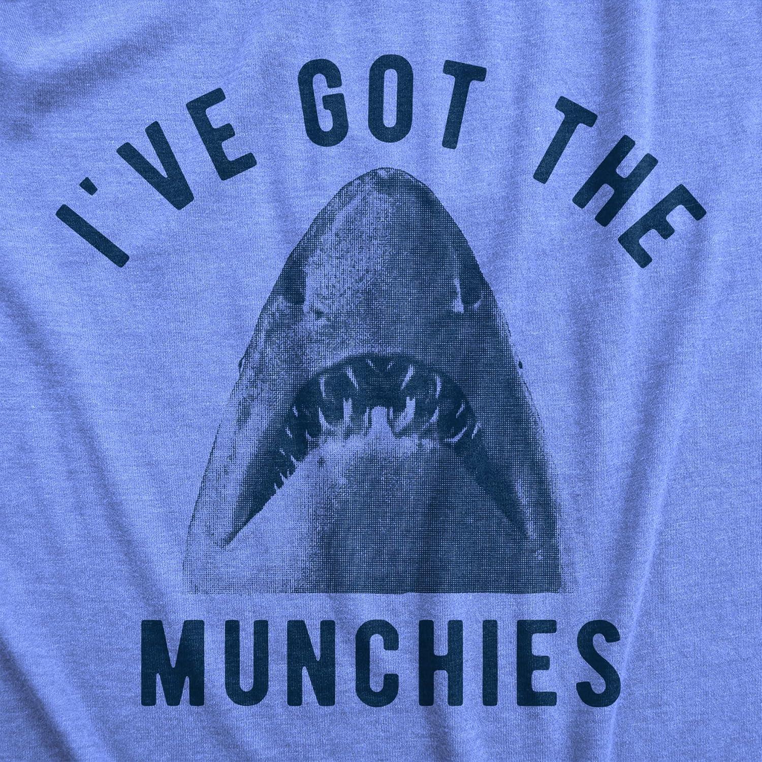 imageFunny Shark T Shirts for Men Jaws Shirts for Guys Funny Graphic Tees for Shark WeekLight Heather Blue Munchies