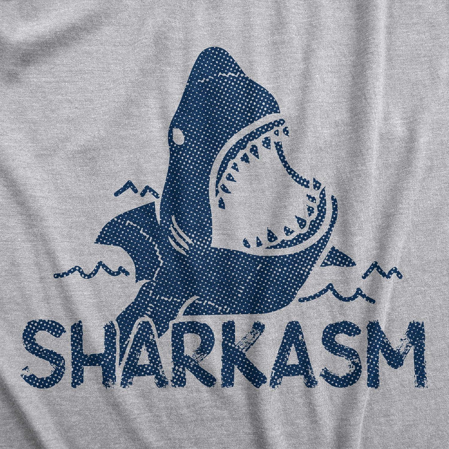 imageFunny Shark T Shirts for Men Jaws Shirts for Guys Funny Graphic Tees for Shark WeekLight Heather Grey Sharkasm