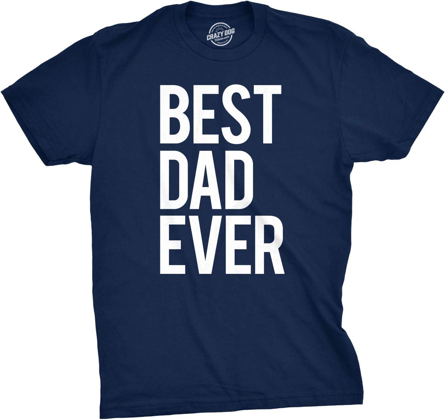 imageMens Best Dad Ever T Shirt Funny Tee for Fathers Day Idea for Husband NoveltyNavy