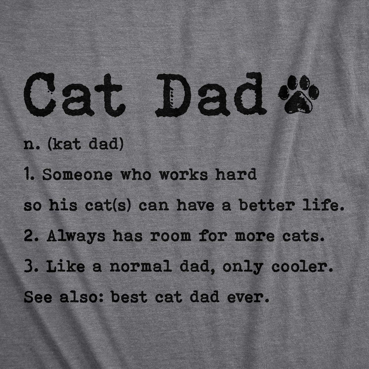 imageMens Cat Dad Definition T Shirt Funny Fathers Day Pet Kitty Animal Lover Graphic TeeDark Heather Grey