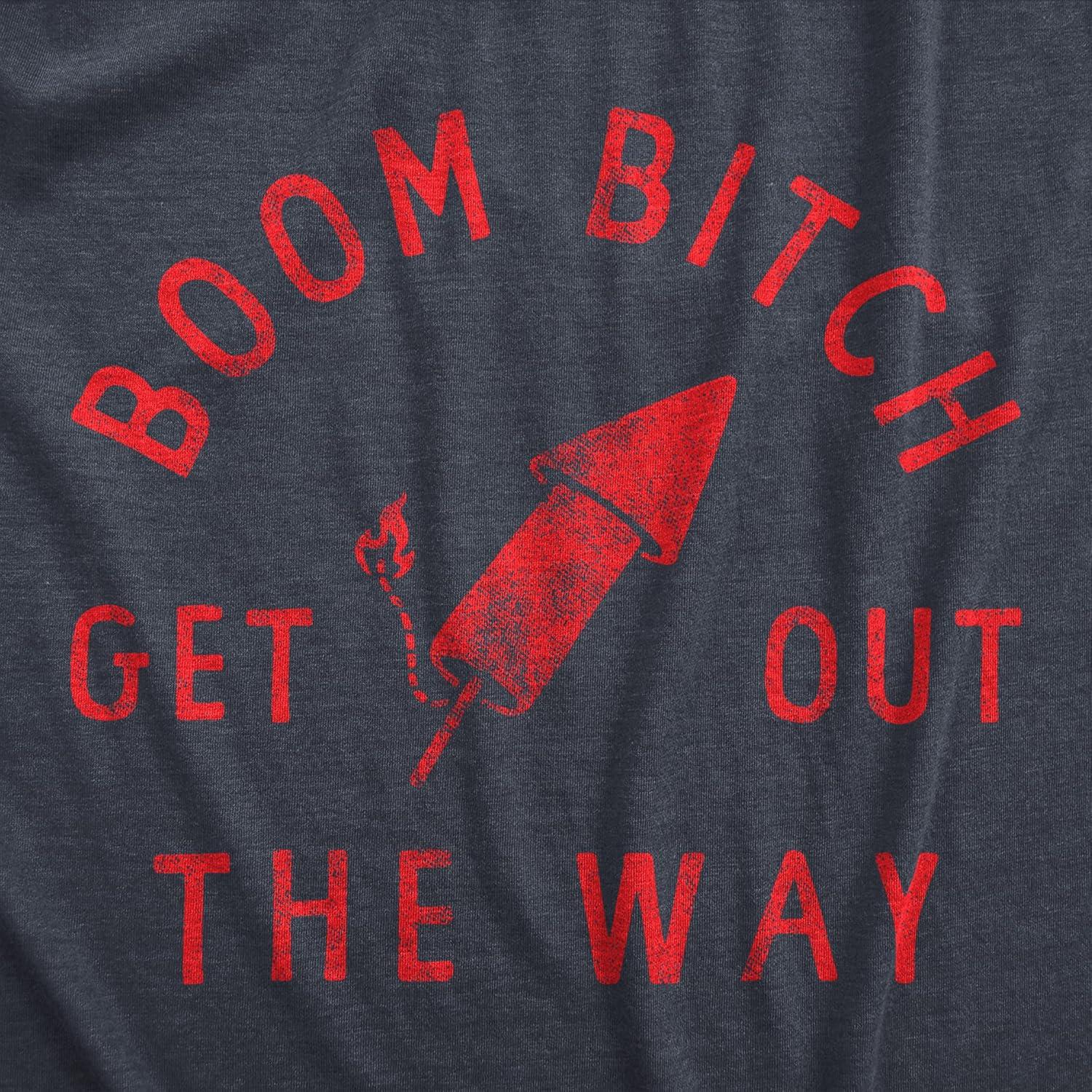 imageMens Firework T Shirts Funny 4th of July Tees Firecracker Graphic Novelty Tees for GuysHeather Navy Boom B