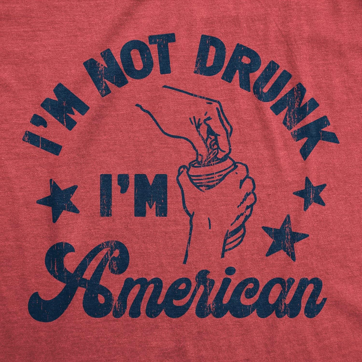 imageMens Firework T Shirts Funny 4th of July Tees Firecracker Graphic Novelty Tees for GuysHeather Red Drunk American
