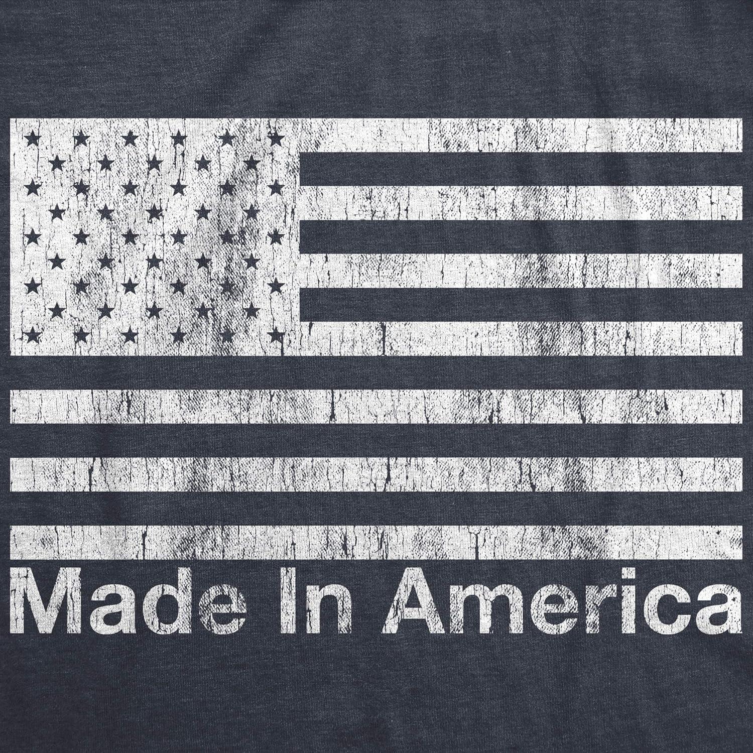 imageMens Made in America T Shirt Funny Patriot Flag US Pride Party Graphic TeeHeather Navy