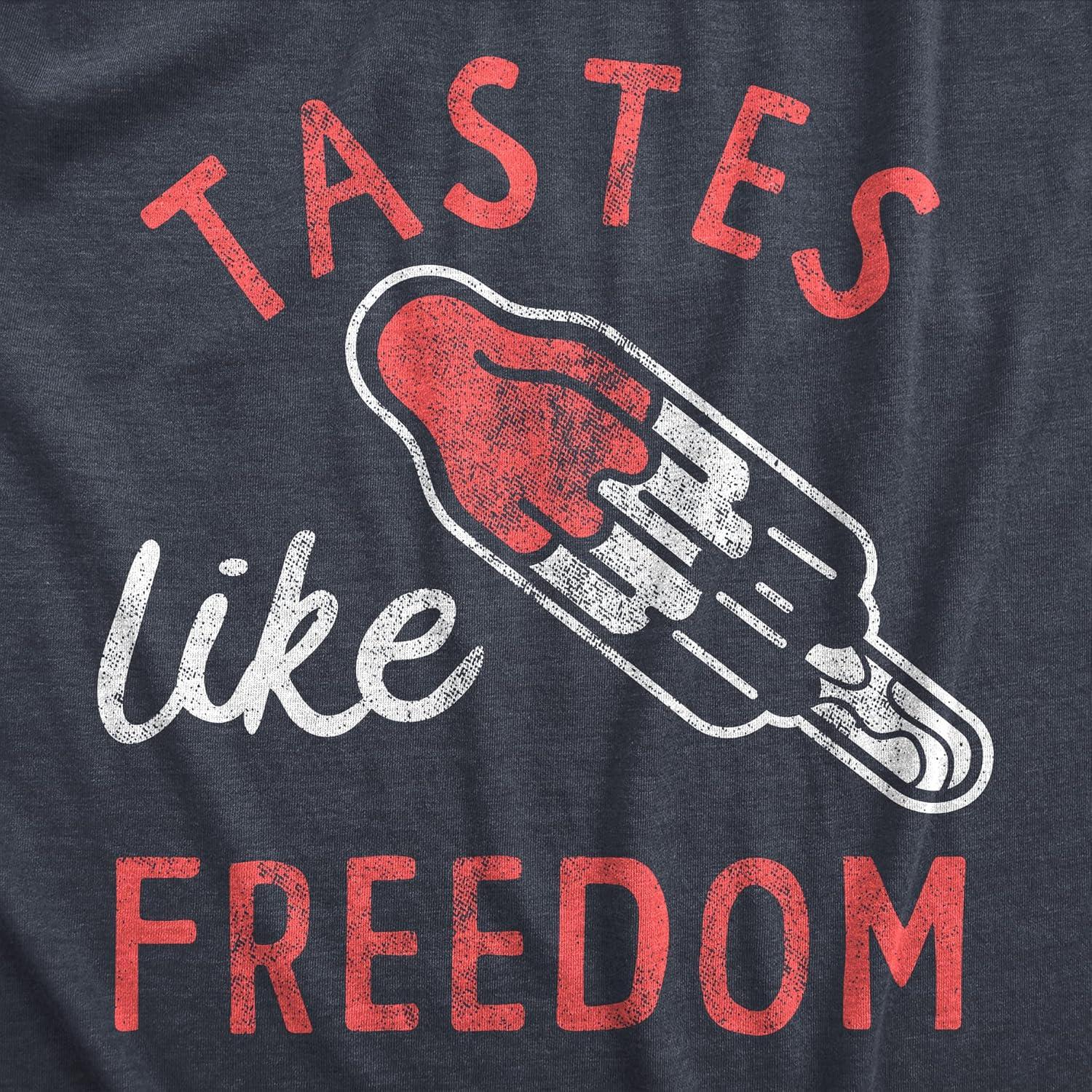 imageMens Tastes Like Freedom T Shirt Funny Cool Fourth of July Party Popsicle Tee for GuysHeather Navy