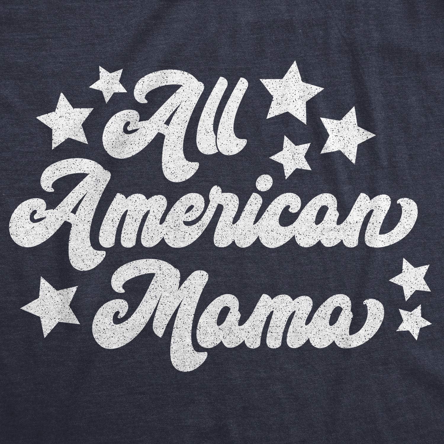 imageWomens All American Mama T Shirt Cute Patriotic TeeHeather Navy