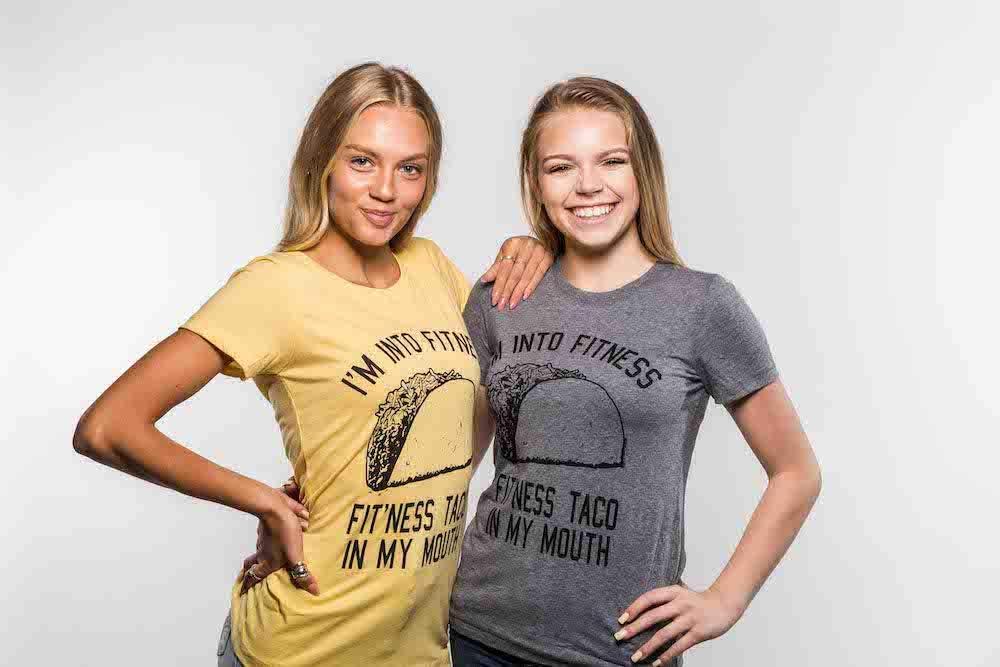 imageWomens Fitness Taco Funny Gym T Shirt Cool Humor Graphic Muscle Tee for LadiesDark Heather Grey