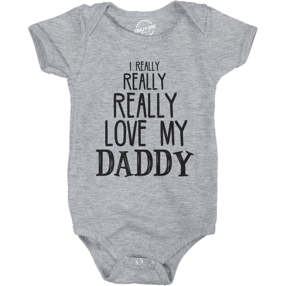 imageCrazy Dog TShirts I Really Really Love My Daddy Cute Fathers Day Funny Baby Shirt Newborn GiftLight Heather Grey