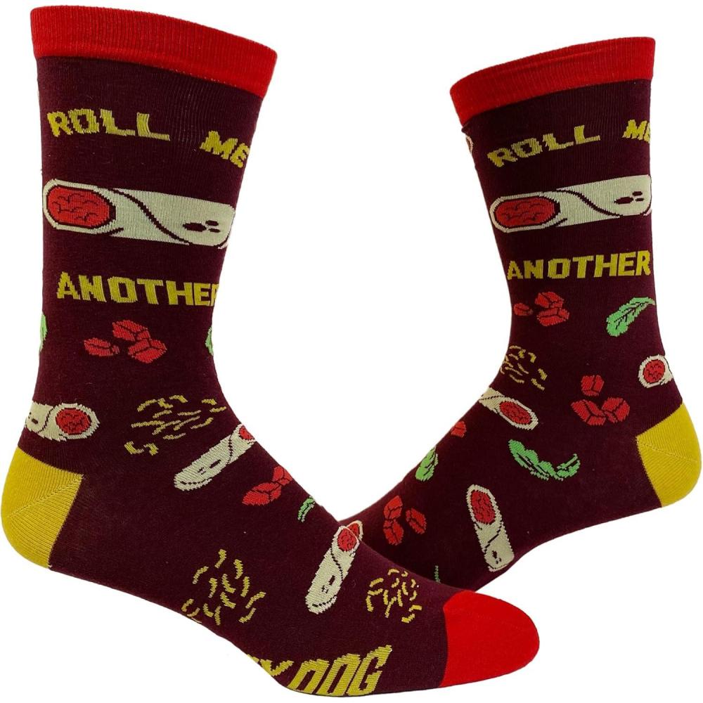 imageCrazy Dog TShirts Mens Funny Taco Socks With Awesome Graphics for MenBurrito Roll