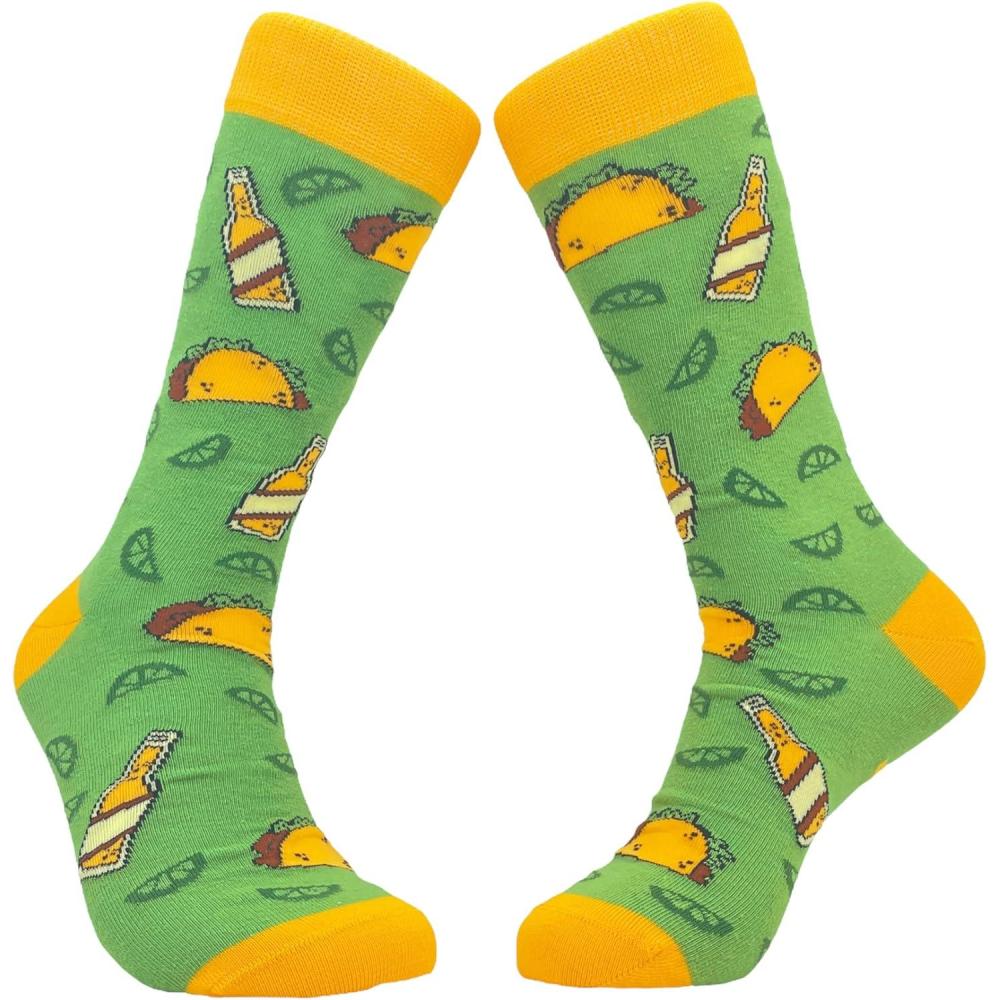imageCrazy Dog TShirts Mens Funny Taco Socks With Awesome Graphics for MenTacos and Beer