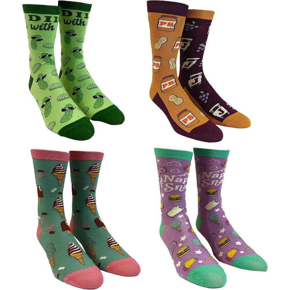 imageCrazy Dog TShirts Youth Funny Food Socks Delicious Eating Treat Novelty Snack Footwear for Kids4pack