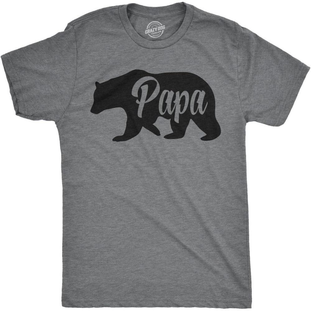 imageFunny Animal Dad T Shirts The Best Bucking Papa Bear Tees for DadasaurusDark Heather Grey Papa Bear