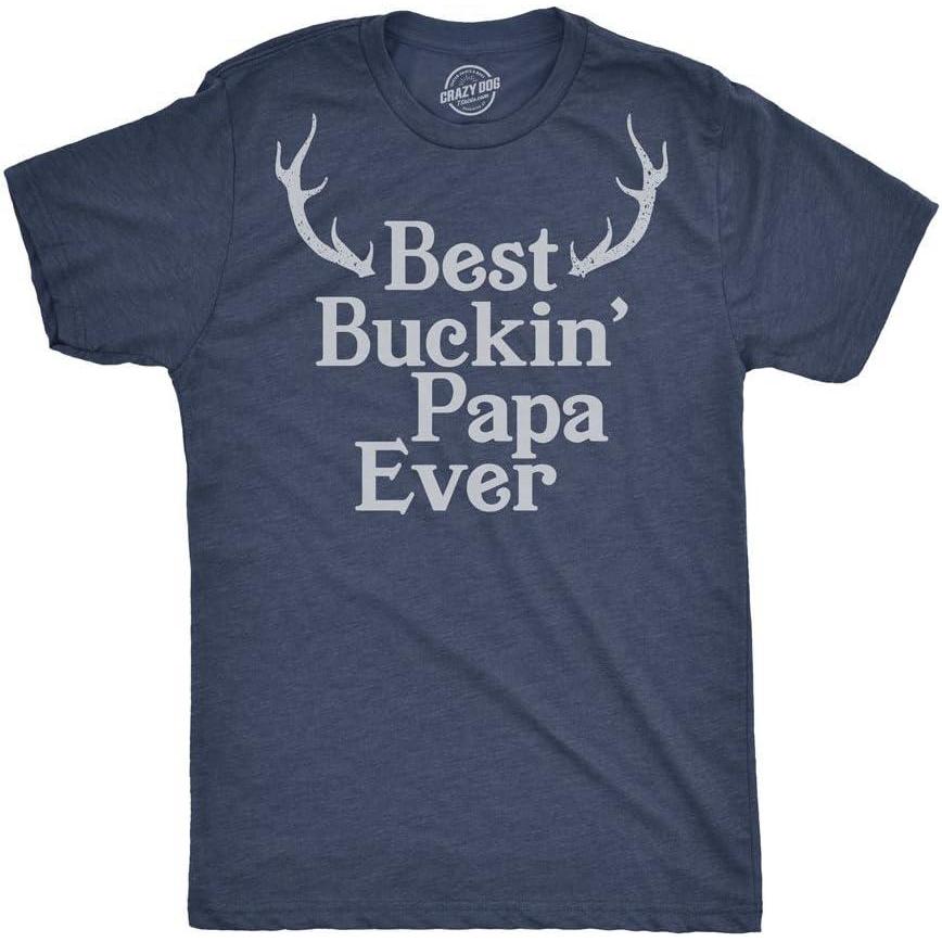 imageFunny Animal Dad T Shirts The Best Bucking Papa Bear Tees for DadasaurusHeather Navy Buckin Papa