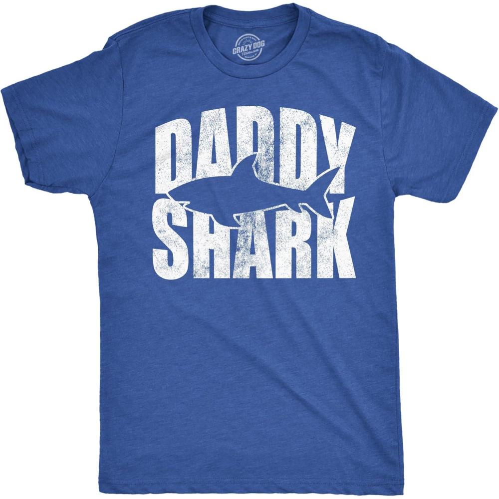 imageFunny Animal Dad T Shirts The Best Bucking Papa Bear Tees for DadasaurusHeather Royal Daddy Shark Silhouette
