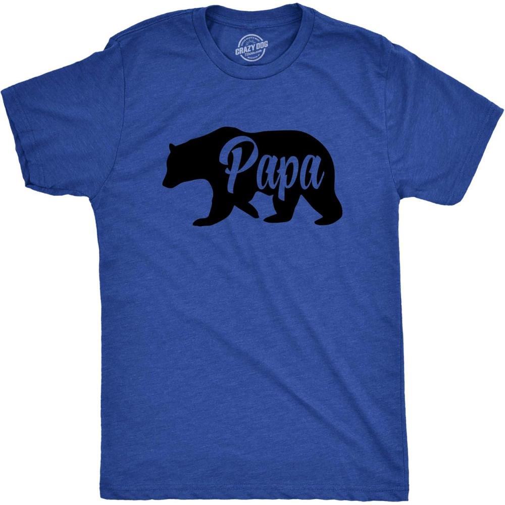 imageFunny Animal Dad T Shirts The Best Bucking Papa Bear Tees for DadasaurusHeather Royal Papa Bear