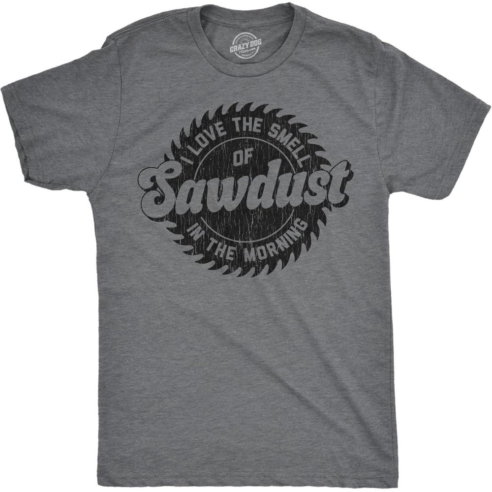 imageFunny Dad T Shirts Sarcastic Husband Tees Joke Humor for FatherDark Heather Grey Sawblade