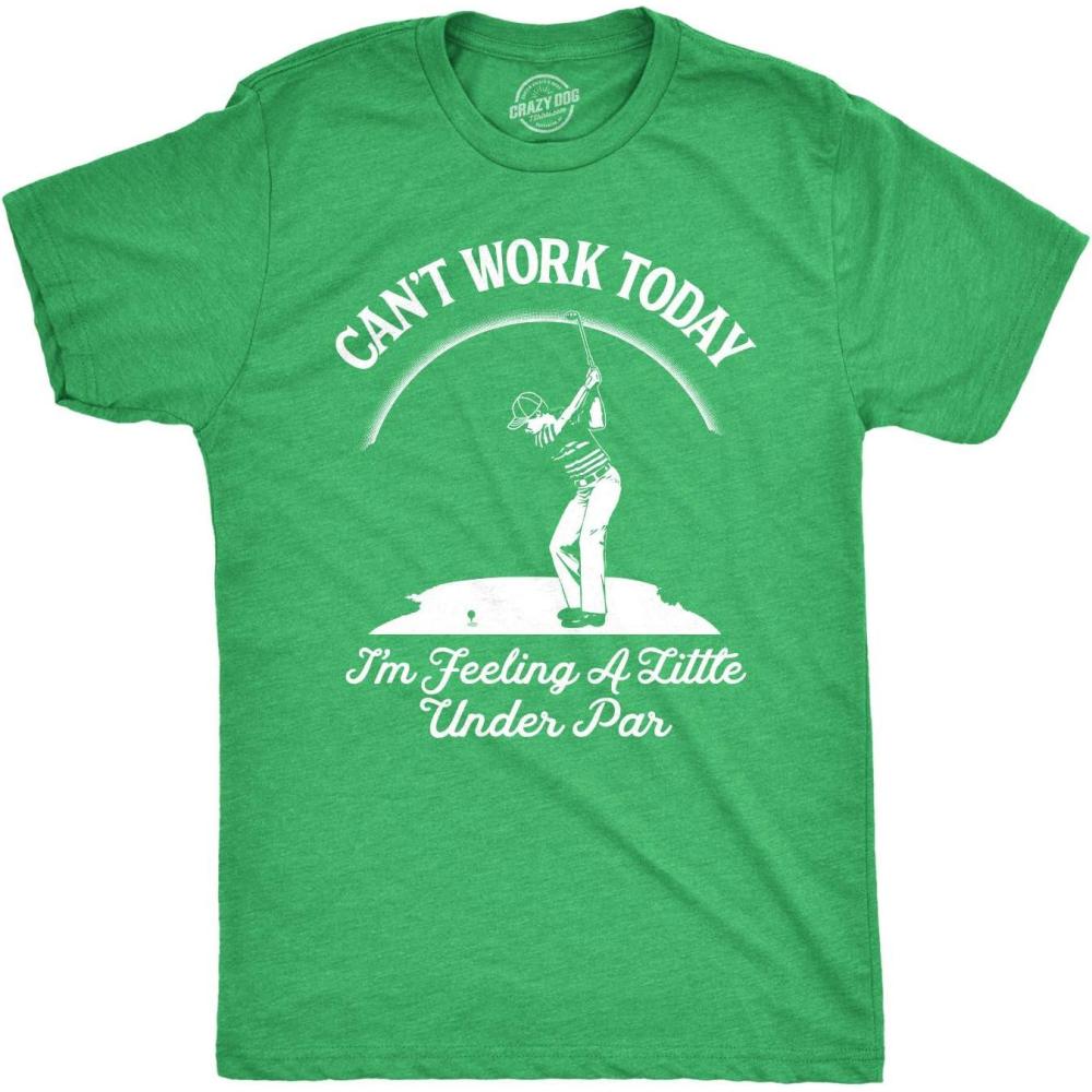 imageFunny Mens Golfing T Shirts Best Dad by Par and Other Graphic Golf Tees for DadsHeather Green Under Par