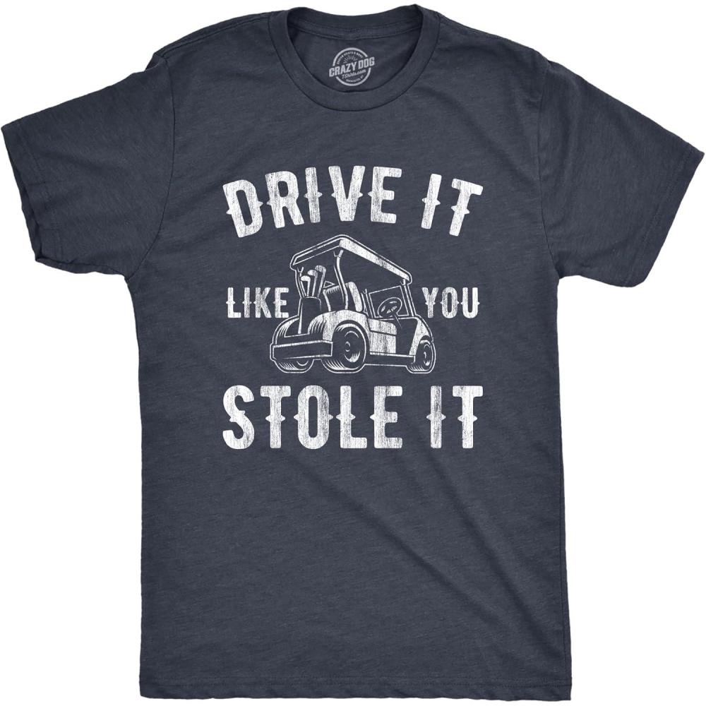 imageFunny Mens Golfing T Shirts Best Dad by Par and Other Graphic Golf Tees for DadsHeather Navy Stole It