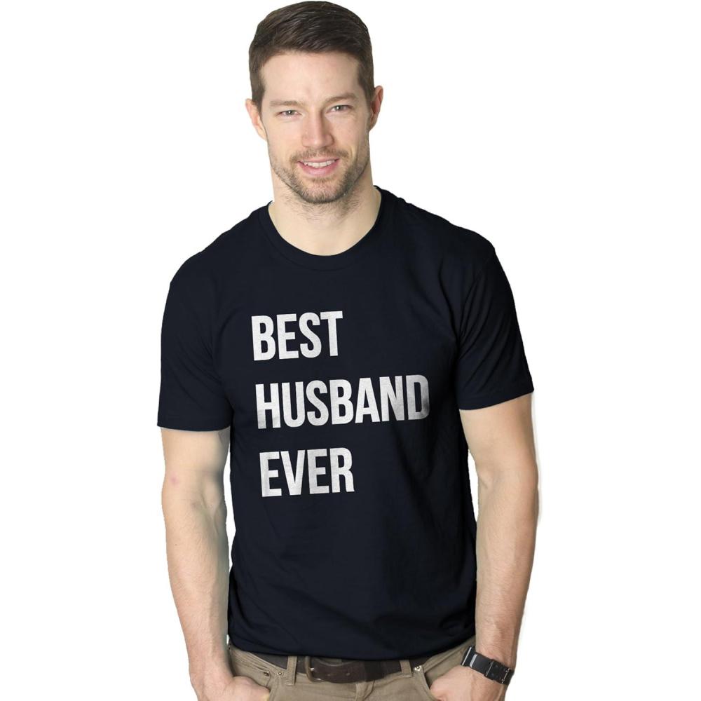 imageMens Best Husband Ever T Shirt Funny Saying Novelty Tee Gift for Dad Cool HumorNavy