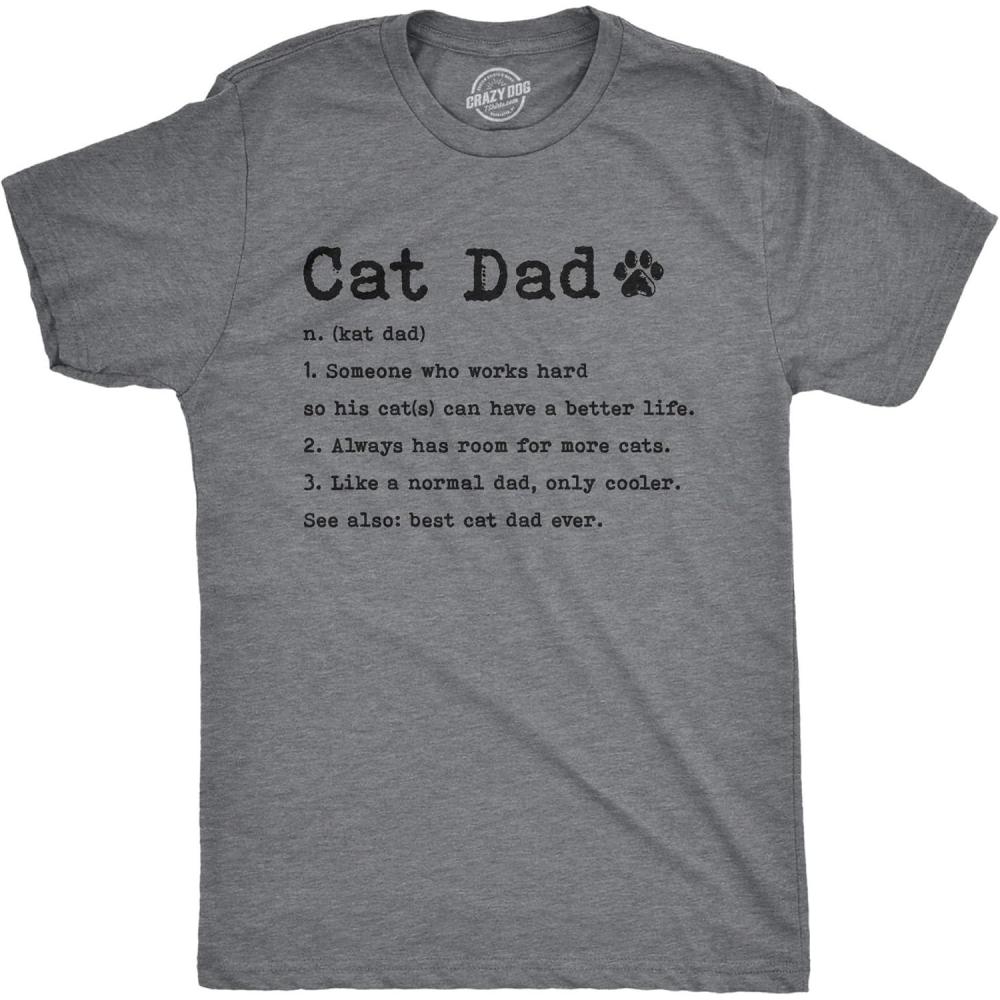 imageMens Cat Dad Definition T Shirt Funny Fathers Day Pet Kitty Animal Lover Graphic TeeDark Heather Grey