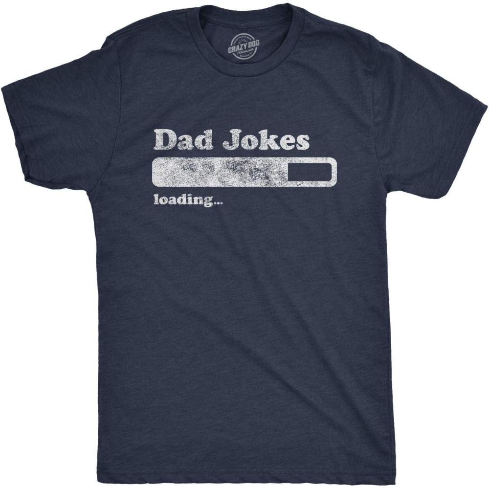 imageMens Dad Jokes Loading T Shirt Funny Fathers Day Papa Novelty Graphic TeeHeather Navy