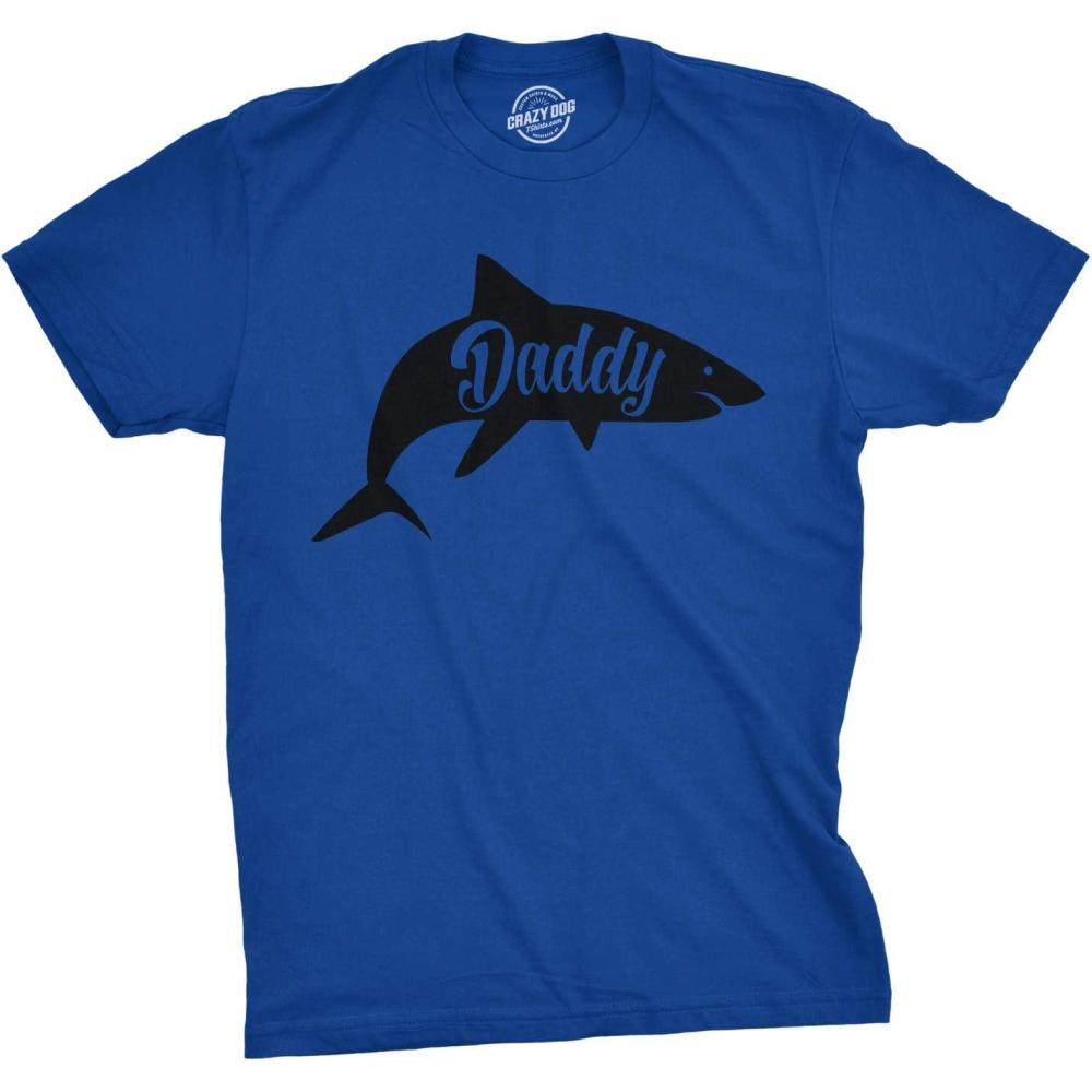 imageMens Daddy Shark T Shirt Cute Funny Family Cool Best Dad Vacation Tee for GuysHeather Royal  Daddy Shark