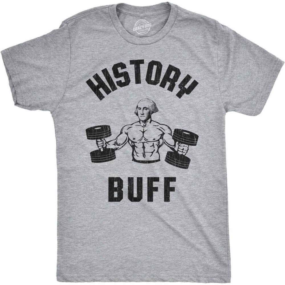 imageMens History Buff T Shirt Funny George Washington 4th of July TeeGrey