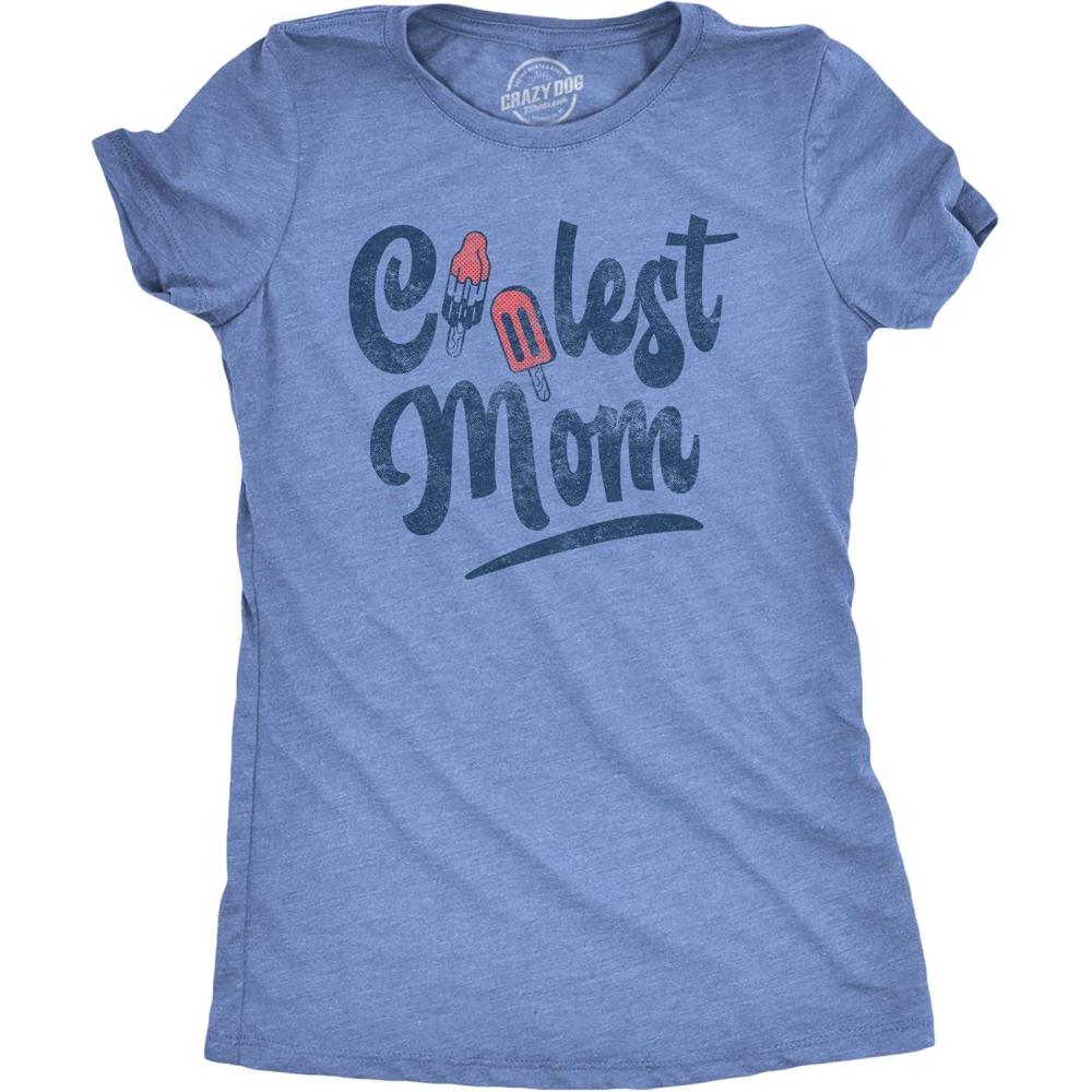 imageWomens Coolest Mom T Shirt Funny Popsicle Graphic Mothers Day TeeHeather Light Blue Coolest Mom