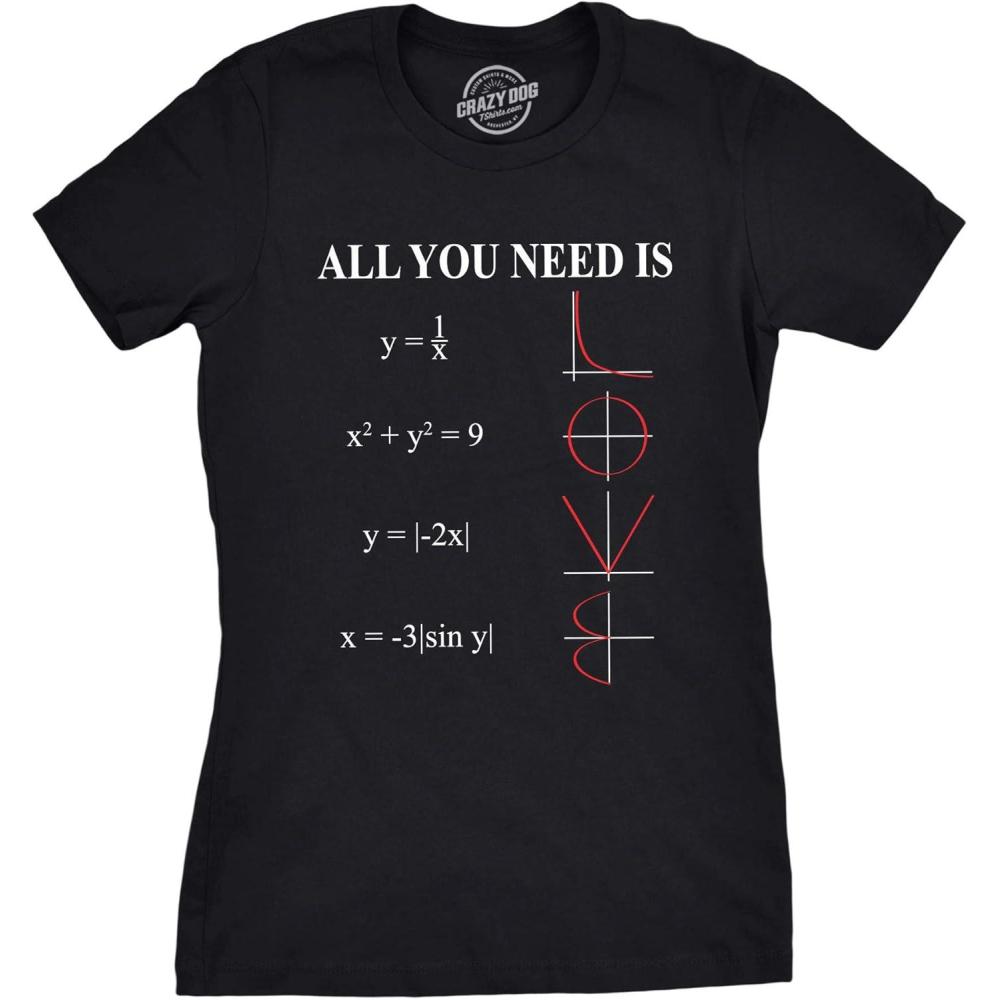 imageWomens Valentines Shirts Cute Heart T Shirts Funny Valentines Day Tees for LadiesHeather Black  Equation