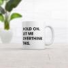 Crazy Dog T-Shirts Funny Overthinker Coffee Mug – Hold On Let Me Overthink This – Sarcastic Gift for Introverts Coworkers and Thinkers – Novelty Ceramic Cup for Office Desk or Home Use – 11oz