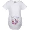 Crazy Dog T-Shirts Maternity Lil Firecracker Pregnancy T Shirt Cute 4th of July USA Tee for Mom to Be(White)