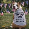 Dog Bless America Patriotic Shirt – Funny 4th of July Clothes for Dogs USA Pet Apparel – Soft Cotton Fit Small Medium Large Breeds Cool Summer Outfit for Independence Day Grey, M(Medium)