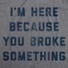Funny Dad Shirts for Handyman Lawn and Garage Tees for Fathers Day Mechanic Shirts for Dads(Dark Heather Grey – Broke Something)