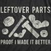 Funny Dad Shirts for Handyman Lawn and Garage Tees for Fathers Day Mechanic Shirts for Dads(Heather Black – Leftover Parts)