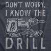 Funny Dad Shirts for Handyman Lawn and Garage Tees for Fathers Day Mechanic Shirts for Dads(Heather Navy – Know the Drill)
