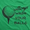 Funny Mens Golfing T Shirts Best Dad by Par and Other Graphic Golf Tees for Dads(Heather Green – Wash Your Balls)