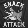 Funny Shark T Shirts for Men Jaws Shirts for Guys Funny Graphic Tees for Shark Week(Heather Black – Snack Attack)